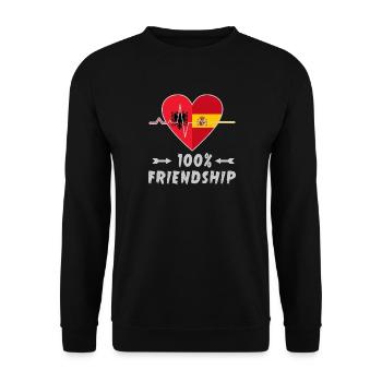 L'Albanie et l'Espagne : amitié à 100 % - Sweat-shirt Unisexe - noir - Devant - Alina (178cm) & Michal (187cm)