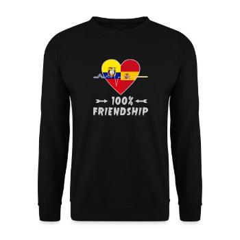 L'Equateur et l'Espagne : amitié à 100 % - Sweat-shirt Unisexe - noir - Devant - Alina (178cm) & Michal (187cm)