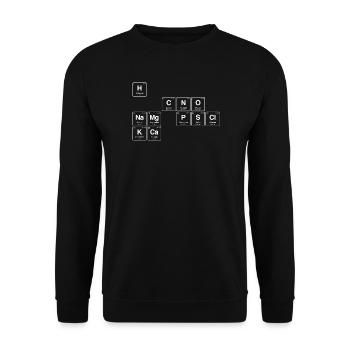 Chemische Elemente des menschlichen Körpers - Unisex Pullover - Schwarz - Vorne - Alina (178cm) & Michal (187cm)