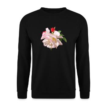 Rose Blossom White Pink Accents - Unisex Sweatshirt - black - Front - Alina (178cm) & Michal (187cm)