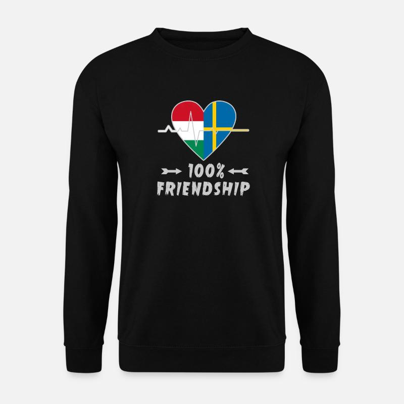 Ungarn und Schweden 100% Freundschaft - Unisex Pullover - Schwarz