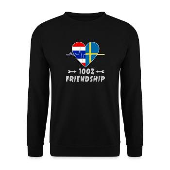 Thailand and Sweden 100% friendship - Unisex Sweatshirt - black - Front - Alina (178cm) & Michal (187cm)