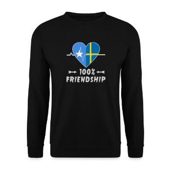 Somalia and Sweden 100% friendship - Unisex Sweatshirt - black - Front - Alina (178cm) & Michal (187cm)