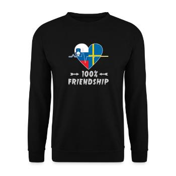100 % amitié entre la Slovénie et la Suède - Sweat-shirt Unisexe - noir - Devant - Alina (178cm) & Michal (187cm)