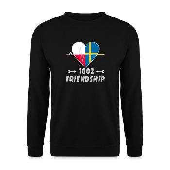 Poland and Sweden 100% friendship - Unisex Sweatshirt - black - Front - Alina (178cm) & Michal (187cm)