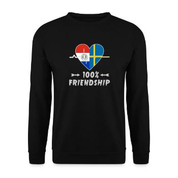 Le Paraguay et la Suède : une amitié à 100 % - Sweat-shirt Unisexe - noir - Devant - Alina (178cm) & Michal (187cm)