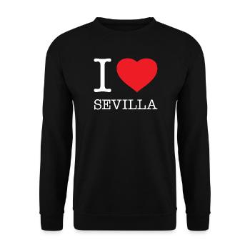 I LOVE SEVILLA Spain Spanien - Unisex Sweatshirt - black - Front - Alina (178cm) & Michal (187cm)