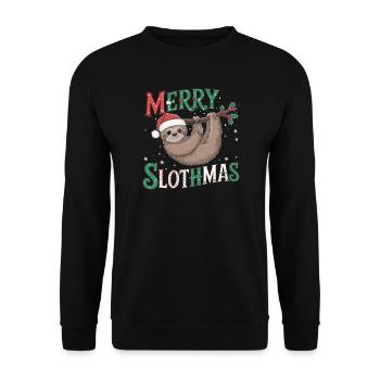 Joyeux Slothmas - Sweat-shirt Unisexe - noir - Devant - Alina (178cm) & Michal (187cm)