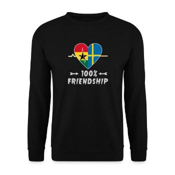 Ghana and Sweden 100% friendship - Unisex Sweatshirt - black - Front - Alina (178cm) & Michal (187cm)