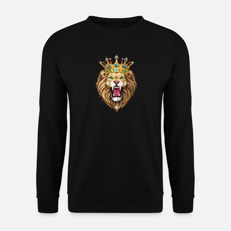04 Roars Lion Head Golden Crown Leo - Unisex Sweatshirt - black
