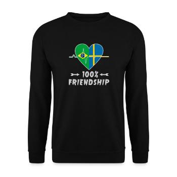 Brazil and Sweden 100% friendship - Unisex Sweatshirt - black - Front - Alina (178cm) & Michal (187cm)