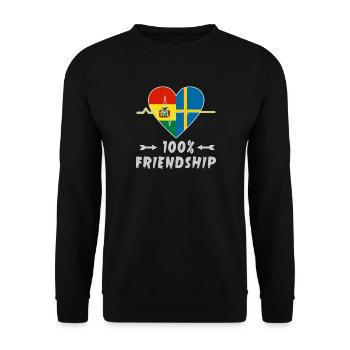 Bolivien und Schweden 100% Freundschaft - Unisex Pullover - Schwarz - Vorne - Alina (178cm) & Michal (187cm)