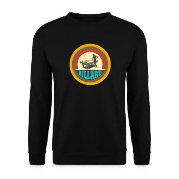 Billard au design vintage - Sweat-shirt Unisexe - noir - Devant - Alina (178cm) & Michal (187cm)