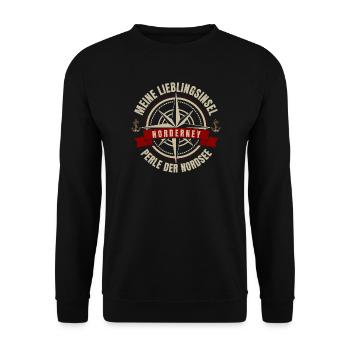 Meine Lieblingsinsel - Norderney - Unisex Pullover - Schwarz - Vorne - Alina (178cm) & Michal (187cm)