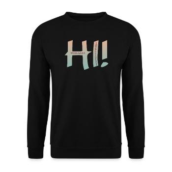 HALLO MENSCHLICHE INTELLIGENZ - Unisex Pullover - Schwarz - Vorne - Alina (178cm) & Michal (187cm)