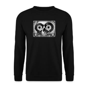 Cassette Skull - Bande Sonore de la Vie - Sweat-shirt Unisexe - noir - Devant - Alina (178cm) & Michal (187cm)
