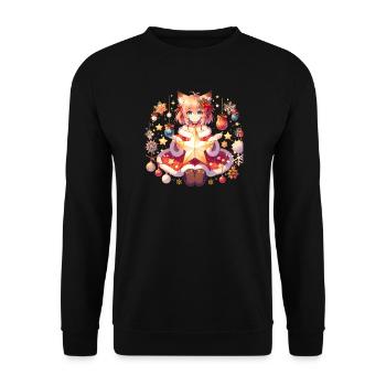 Tenue de Noël japonaise pour les fans de manga et d’anime - Sweat-shirt Unisexe - noir - Devant - Alina (178cm) & Michal (187cm)