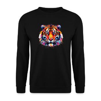 Tiger - Unisex Sweatshirt - black - Front - Alina (178cm) & Michal (187cm)