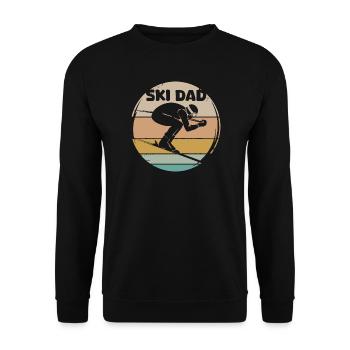 ski dad lustig skifahrer retro vintage Sprüche - Unisex Pullover - Schwarz - Vorne - Alina (178cm) & Michal (187cm)