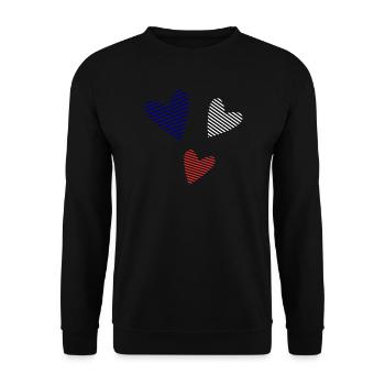 HERZ. WEIHNACHTEN. PAAR. VALENTINSTAG. GERADE VERHEIRATET. - Unisex Pullover - Schwarz - Vorne - Alina (178cm) & Michal (187cm)