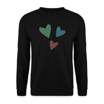 LIEBE. WEIHNACHTEN. VALENTINSTAG. PAAR. GERADE VERHEIRATET. - Unisex Pullover - Schwarz - Vorne - Alina (178cm) & Michal (187cm)