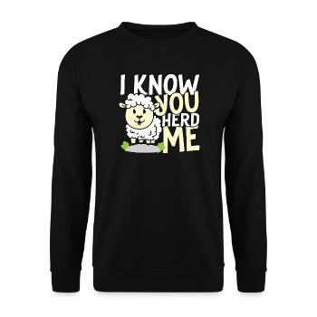 I know you herd me sheep - Unisex Pullover - Schwarz - Vorne - Alina (178cm) & Michal (187cm)