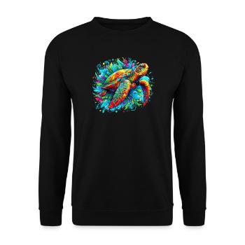 Turtle - Unisex Sweatshirt - black - Front - Alina (178cm) & Michal (187cm)