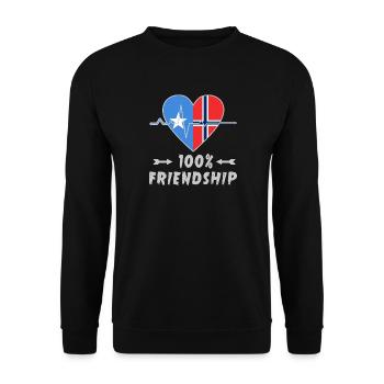 Somalia and Norway 100% friendship - Unisex Sweatshirt - black - Front - Alina (178cm) & Michal (187cm)