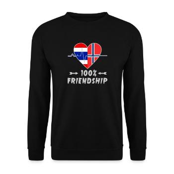 100 % amitié entre la Thaïlande et la Norvège - Sweat-shirt Unisexe - noir - Devant - Alina (178cm) & Michal (187cm)