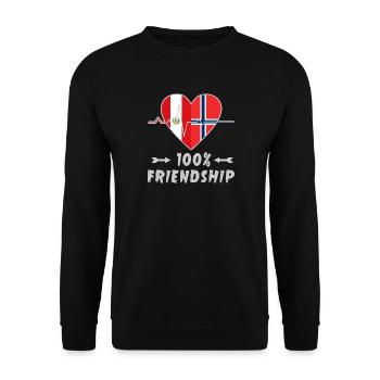 100 % amitié entre le Pérou et la Norvège - Sweat-shirt Unisexe - noir - Devant - Alina (178cm) & Michal (187cm)