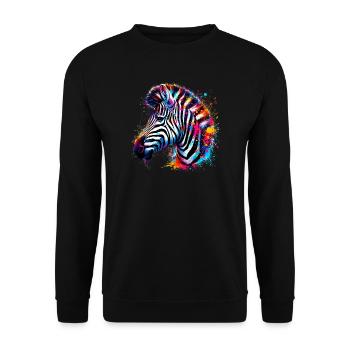 Zebra - Unisex Sweatshirt - black - Front - Alina (178cm) & Michal (187cm)