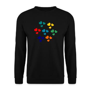 HERZ. WEIHNACHTEN. PAAR. VALENTINSTAG. GERADE VERHEIRATET. - Unisex Pullover - Schwarz - Vorne - Alina (178cm) & Michal (187cm)