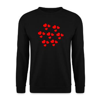 WEIHNACHTEN. PAAR. HERZ. VALENTINSTAG. GERADE VERHEIRATET. - Unisex Pullover - Schwarz - Vorne - Alina (178cm) & Michal (187cm)