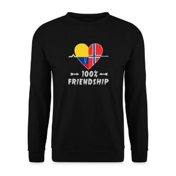 100 % amitié entre la Colombie et la Norvège - Sweat-shirt Unisexe - noir - Devant - Alina (178cm) & Michal (187cm)