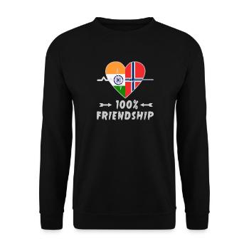L'Inde et la Norvège : amitié à 100 % - Sweat-shirt Unisexe - noir - Devant - Alina (178cm) & Michal (187cm)