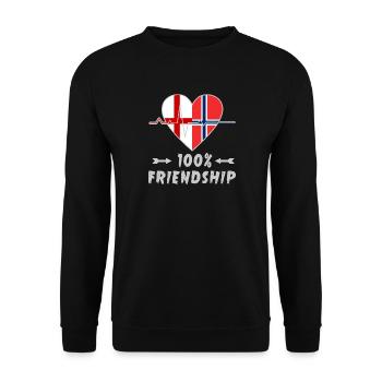 L'Angleterre et la Norvège : amitié à 100 % - Sweat-shirt Unisexe - noir - Devant - Alina (178cm) & Michal (187cm)