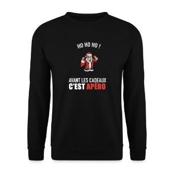 pull moche noël humour idée cadeau vêtement - Sweat-shirt Unisexe - noir - Devant - Alina (178cm) & Michal (187cm)