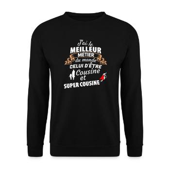 Fierté de la famille cousine super côte - Sweat-shirt Unisexe - noir - Devant - Alina (178cm) & Michal (187cm)