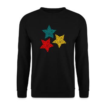 STERN. WEIHNACHTEN. FROHE WEIHNACHTEN. FROHE WEIHNACHTEN - Unisex Pullover - Schwarz - Vorne - Alina (178cm) & Michal (187cm)