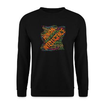 Human Intelligence nuage - Sweat-shirt Unisexe - noir - Devant - Alina (178cm) & Michal (187cm)