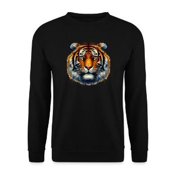 Tiger - Unisex Sweatshirt - black - Front - Alina (178cm) & Michal (187cm)