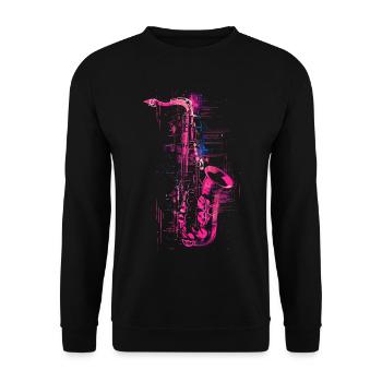 Graphisme pour saxophone - Sweat-shirt Unisexe - noir - Devant - Alina (178cm) & Michal (187cm)
