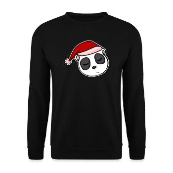 Panda Christmas Christmas Advent - Unisex Sweatshirt - black - Front - Alina (178cm) & Michal (187cm)