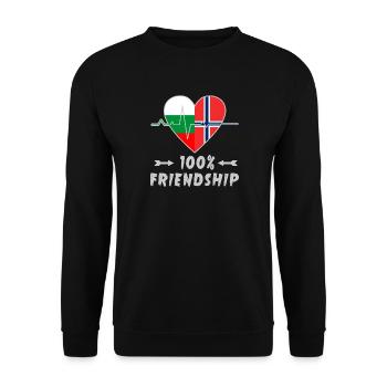 Bulgaria and Norway 100% friendship - Unisex Sweatshirt - black - Front - Alina (178cm) & Michal (187cm)