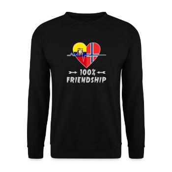L'Equateur et la Norvège : amitié à 100 % - Sweat-shirt Unisexe - noir - Devant - Alina (178cm) & Michal (187cm)