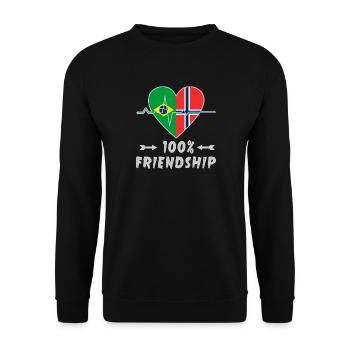 Brazil and Norway 100% friendship - Unisex Sweatshirt - black - Front - Alina (178cm) & Michal (187cm)