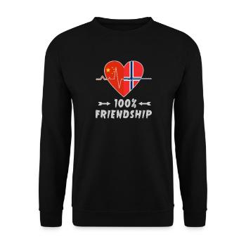100 % amitié entre la Chine et la Norvège - Sweat-shirt Unisexe - noir - Devant - Alina (178cm) & Michal (187cm)