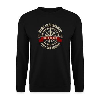 Meine Lieblingsinsel - Helgoland - Unisex Pullover - Schwarz - Vorne - Alina (178cm) & Michal (187cm)