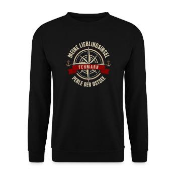 Meine Lieblingsinsel - Fehmarn - Unisex Pullover - Schwarz - Vorne - Alina (178cm) & Michal (187cm)