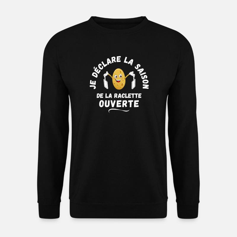 raclette, potato, melted cheese - Unisex Sweatshirt - black